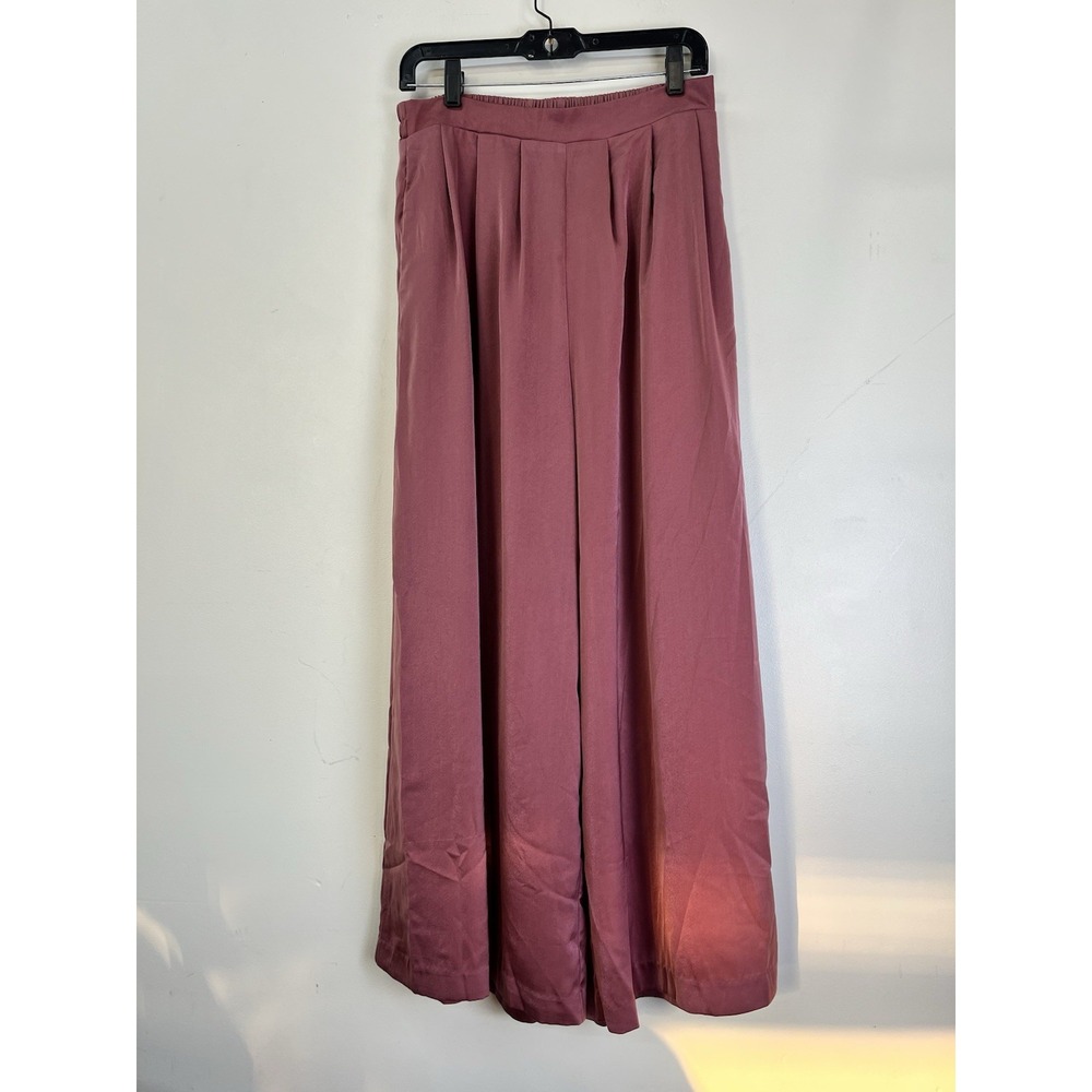 Easel Wide Leg Pleated Loose Pants Size Large Rust Salmon